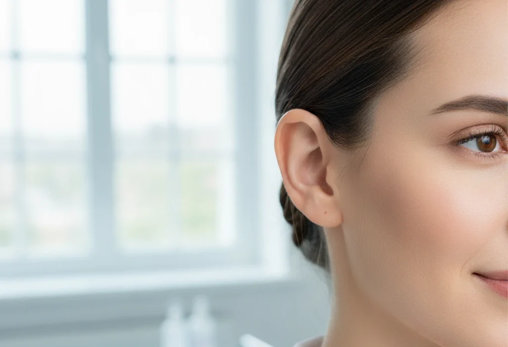 Kepçe Kulak Ameliyatı ve Otoplasti sonrası doğal görünümlü kulak estetiği. Otoplasty