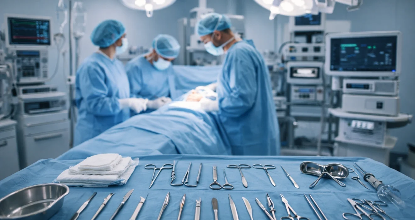 Ameliyat odasında revizyon rinoplasti hazırlığı